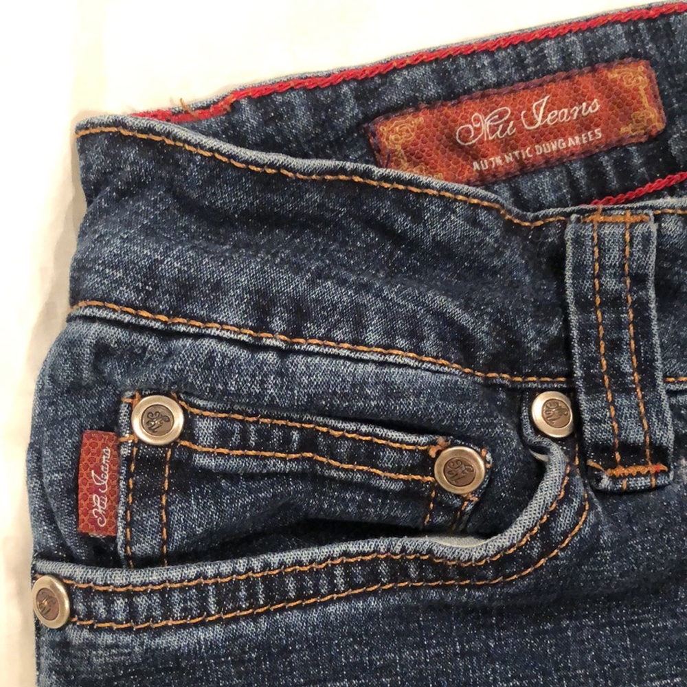 Capri jeans! PreLoved! Excellent condition! size 4! rhinestone slit trim! - Picture 12 of 16